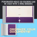 Better Office Products Two Pocket Portfolio Folders, 50-Pack, Purple, Letter Siz... - Image 6