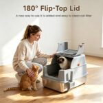 Stainless Steel Litter Box with Lid, High Sided Enclosed Metal Litter Box for Bi... - Image 3