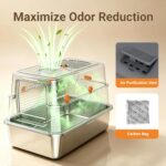 Stainless Steel Litter Box with Lid, High Sided Enclosed Metal Litter Box for Bi... - Image 7