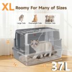 Stainless Steel Litter Box with Lid, High Sided Enclosed Metal Litter Box for Bi... - Image 10