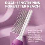 Poodle Pet Detangling Pet Comb with Long & Short Stainless Steel Teeth for Remov... - Image 4