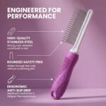 Poodle Pet Detangling Pet Comb with Long & Short Stainless Steel Teeth for Remov... - Image 8