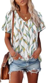 Alaroo Womens Summer Tops 2026 V Neck Short Sleeve Shirts Trendy Dressy Casual V... - Image 3