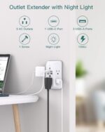 Addtam Surge Protector Outlet Extender, Plug Extension Outlet with Night Light, ... - Image 3