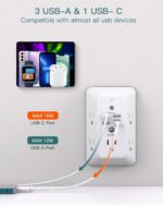 Addtam Surge Protector Outlet Extender, Plug Extension Outlet with Night Light, ... - Image 7