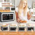 4 Slice Toaster Touch Screen, Stainless Steel Toasters Digital Timer, Dual Contr... - Image 7