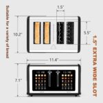 4 Slice Toaster Touch Screen, Stainless Steel Toasters Digital Timer, Dual Contr... - Image 8