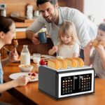 4 Slice Toaster Touch Screen, Stainless Steel Toasters Digital Timer, Dual Contr... - Image 9