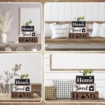 Moucuny 4 Pcs Farmhouse Wooden Tabletop Decor Farmhouse Tiered Tray Decor Rustic... - Image 6