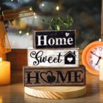 Moucuny 4 Pcs Farmhouse Wooden Tabletop Decor Farmhouse Tiered Tray Decor Rustic... - Image 7