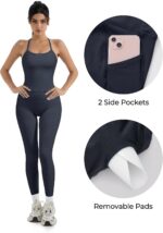 SUUKSESS Women 2 Piece Workout Sets Compression Tummy Control Leggings with Pock... - Image 3