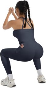 SUUKSESS Women 2 Piece Workout Sets Compression Tummy Control Leggings with Pock... - Image 4