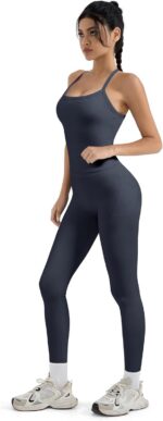 SUUKSESS Women 2 Piece Workout Sets Compression Tummy Control Leggings with Pock... - Image 6