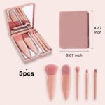 5pc Makeup Brush Set with Mirror & Storage Box – Portable Multifunctional Powder... - Image 3