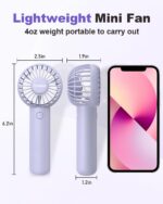 Coohea Mini Handheld Fan, Small Cute Design, 3 Powerful Speeds, USB Rechargeable... - Image 3