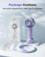 Coohea Mini Handheld Fan, Small Cute Design, 3 Powerful Speeds, USB Rechargeable... - Image 8