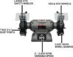 JET 8-Inch Industrial Bench Grinder, Variable Speed, 1 HP, 115/230V 1Ph (IBG-8VS... - Image 3