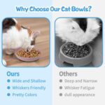 [8 Pack] Cat Dishes Whisker Friendly, Shallow Wide Pet Food and Water Bowl, Dura... - Image 7