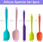 Silicone Spatula Set, 5 Piece Food Grade Rubber Spatulas for Baking, Cooking, an... - Image 3
