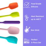 Silicone Spatula Set, 5 Piece Food Grade Rubber Spatulas for Baking, Cooking, an... - Image 4