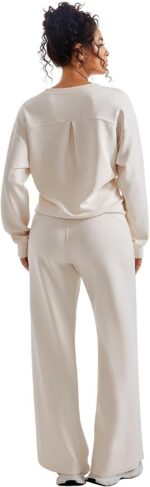 SUUKSESS Women Modal Fall 2 piece outfits Oversized Sweatshirt Wide Leg Pants - Image 4