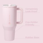 HydroJug Traveler 40oz, Insulated Tumbler with Handle & Straw, Pink Sand - Image 3