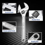 WORKPRO 4-piece Adjustable Wrench Set, Forged, Heat Treated, Chrome-plated (6-in... - Image 4