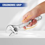 WORKPRO 4-piece Adjustable Wrench Set, Forged, Heat Treated, Chrome-plated (6-in... - Image 5