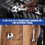 WORKPRO 4-piece Adjustable Wrench Set, Forged, Heat Treated, Chrome-plated (6-in... - Image 7