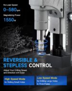 ZELCAN Mag Drill Press with 11 Pcs Bits, 1550W Portable Magnetic Drill Press wit... - Image 4