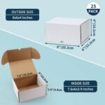 WIFTREY 8x6x4 Small Shipping Boxes 25 Pack for Mailing,Packing, White Corrugated... - Image 3