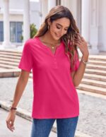Zeagoo Womens Summer Tops Casual Short Sleeve V Neck Shirts Business Dressy Work... - Image 4