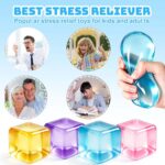 Cube Squishy Stress Relief Toy: Transparent Sensory Fidget Toys for Anxiety Reli... - Image 6