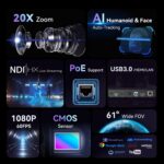 Tenveo PTZ Camera Bundle/Kits - 20X NDI AI Auto-Tracking PTZ Camera(4pcs) with H... - Image 3