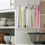 9.6” Large Acrylic Straw Holder for Cabinet Door - 6 compartments, easy to clean... - Image 3