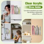 9.6” Large Acrylic Straw Holder for Cabinet Door - 6 compartments, easy to clean... - Image 5