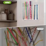 9.6” Large Acrylic Straw Holder for Cabinet Door - 6 compartments, easy to clean... - Image 8