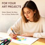 Pagather 72 Colors Acrylic Paint Markers, Dual Tip with Fine Tip and Brush Tip P... - Image 7