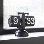 mooas Flip Desk Clock (Black), Retro Vintage Design Auto Flip Desk/Table Clock L... - Image 3