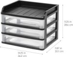 IRIS USA Plastic Desk Top 3-Drawer Storage Organizer with Paper Tray Top, 1-Pack... - Image 4