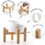 Petygooing White Raised/Elevated 15°Slanted Ceramic Dog Bowl for Small Breeds,Ti... - Image 3