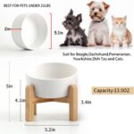Petygooing White Raised/Elevated 15°Slanted Ceramic Dog Bowl for Small Breeds,Ti... - Image 5