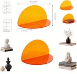ROYALITA Small Acrylic Shelves Room Decor Floating Shelves (2-Pack, 8-inch Diame... - Image 6