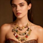 Vintage 3-Layered Pendant Charm Necklace for Women, Bohemian Ethnic Triple Layer... - Image 4