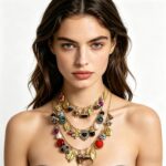 Vintage 3-Layered Pendant Charm Necklace for Women, Bohemian Ethnic Triple Layer... - Image 6