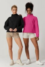 QINSEN Women Half Zip Fleece Sweatshirt Mock Neck Long Sleeve Winter Cozy Sherpa... - Image 7