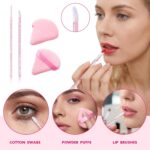 BESARME 300 Pcs Pink Disposable Makeup Applicators Tools with Triangle Puffs, Li... - Image 5
