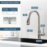 GIMILI Kitchen Faucet with Pull Down Sprayer Single Hole Kitchen Sink Faucet Sui... - Image 3