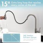 GIMILI Kitchen Faucet with Pull Down Sprayer Single Hole Kitchen Sink Faucet Sui... - Image 6