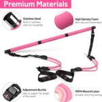 Pilates Bar Kit with 6 Latex Resistance Bands, Adjustable Exercise Bar - Image 3